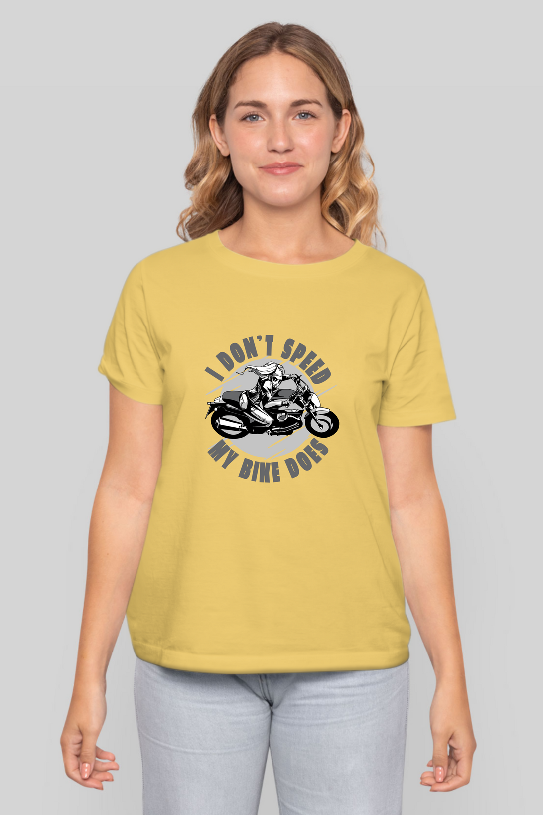 Speed Bike Printed T-Shirt For Women - WowWaves - 8