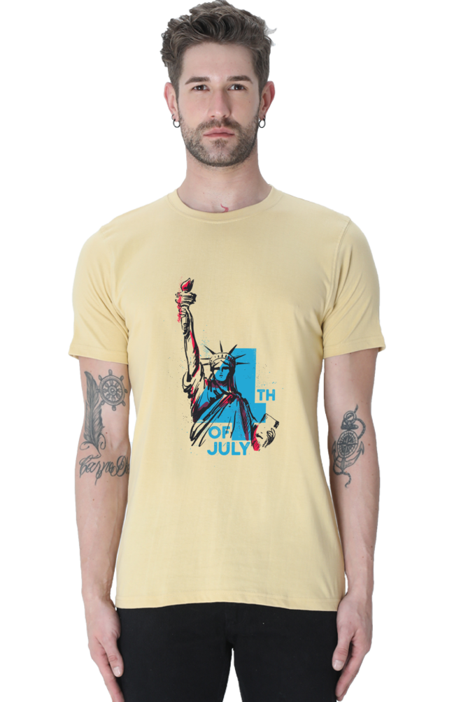 Statue Of Liberty Vintage Printed T-Shirt For Men - WowWaves - 10