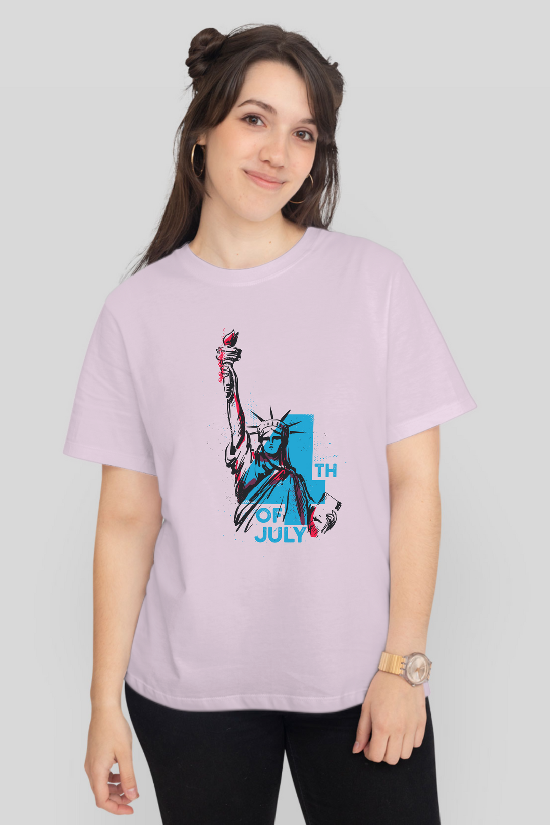 Statue Of Liberty Vintage Printed T-Shirt For Women - WowWaves - 9
