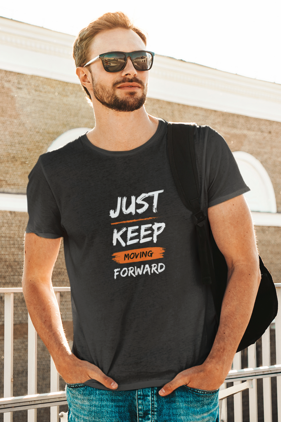 Keep Moving Forward Printed T-Shirt For Men - WowWaves