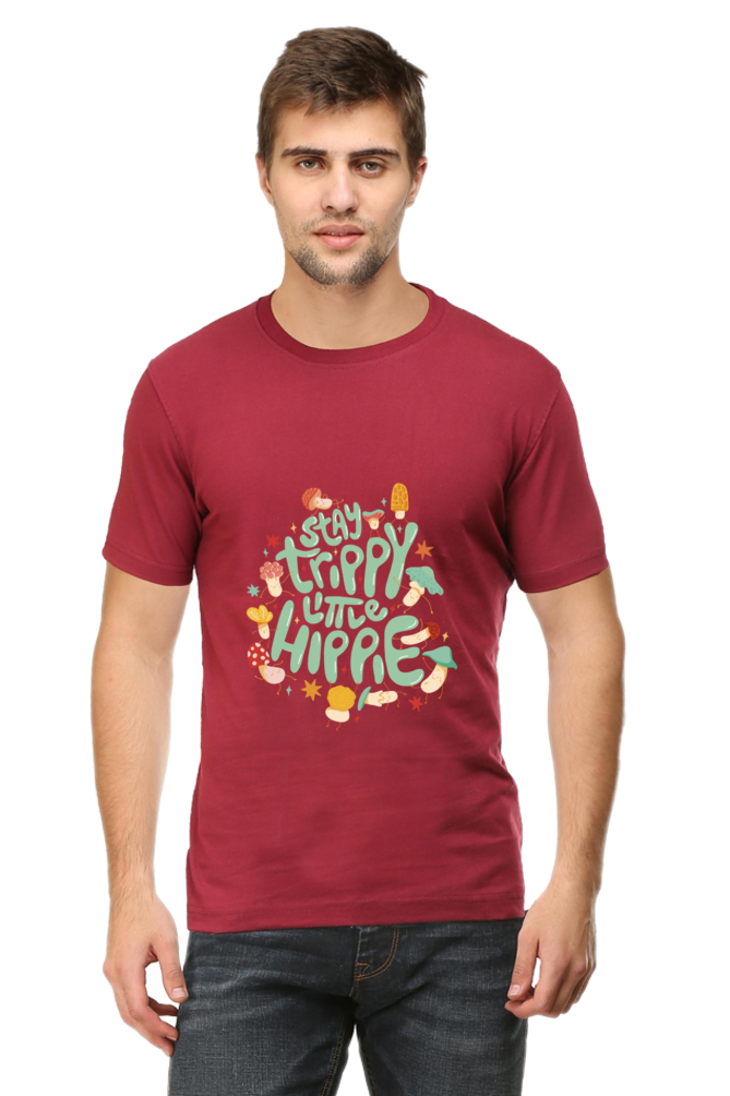 Stay Trippy Little Hippie Printed T-Shirt For Men - WowWaves - 8