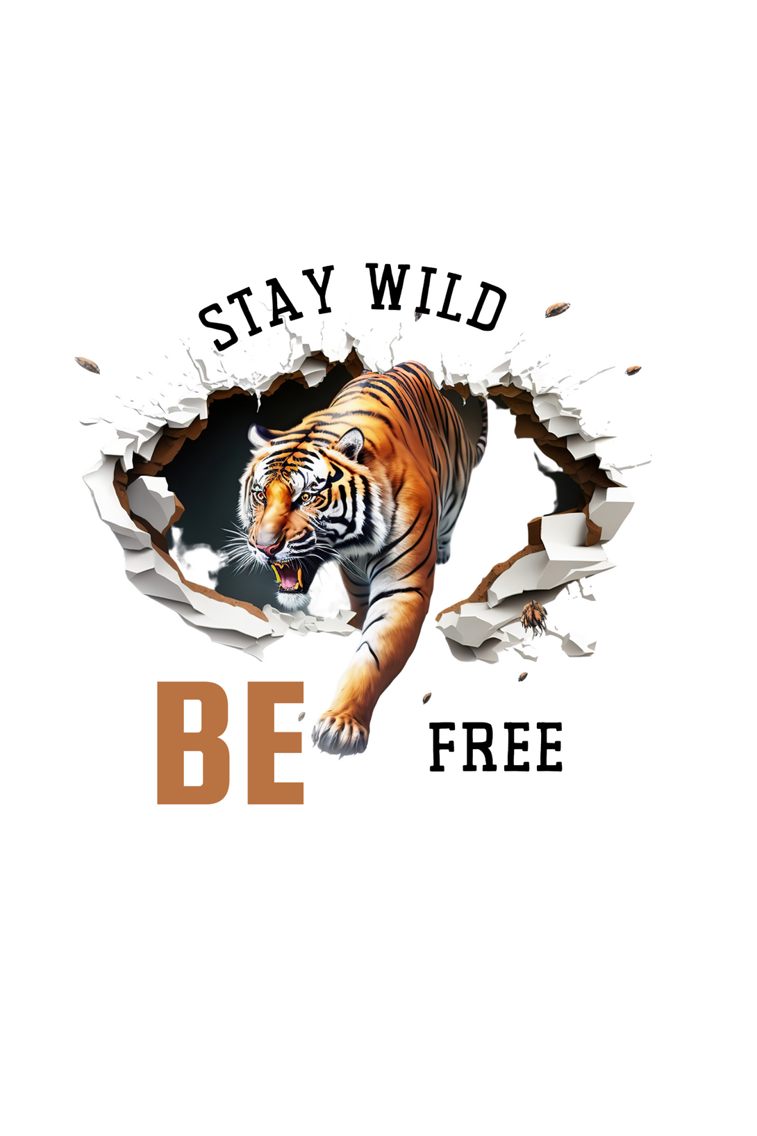 Stay Wild And Be Free Printed Oversized T-Shirt For Men - WowWaves - 1