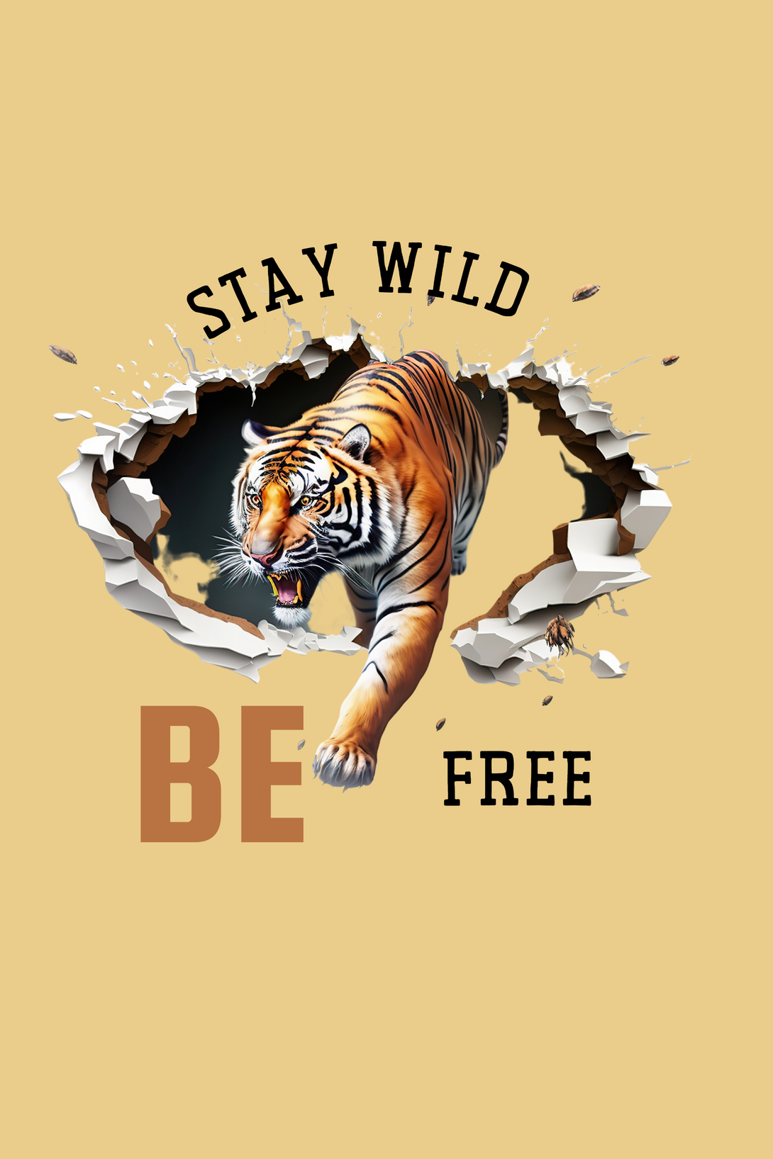Stay Wild And Be Free Printed T-Shirt For Men - WowWaves - 1