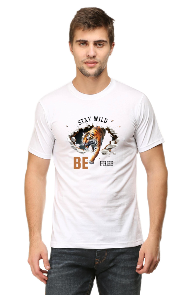 Stay Wild And Be Free Printed T-Shirt For Men - WowWaves - 6