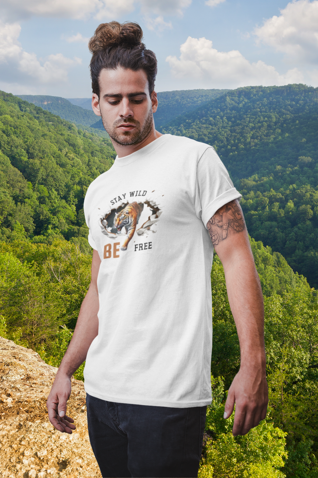 Stay Wild And Be Free Printed T-Shirt For Men - WowWaves - 4