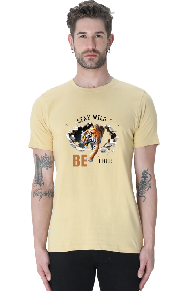 Stay Wild And Be Free Printed T-Shirt For Men - WowWaves - 7