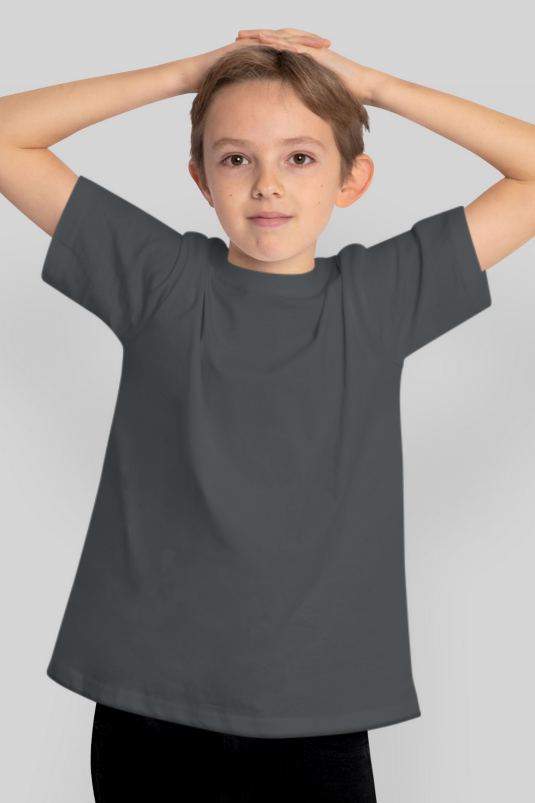 Steel Grey T-Shirt For Boy - WowWaves - 1