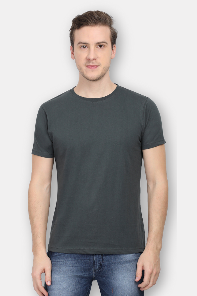 Steel Grey T-Shirt For Men - WowWaves - 4