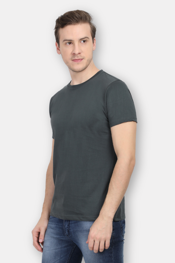 Steel Grey T-Shirt For Men - WowWaves - 1