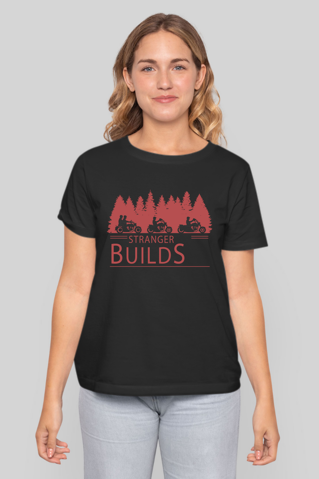 Stranger Builds Printed T-Shirt For Women - WowWaves - 8