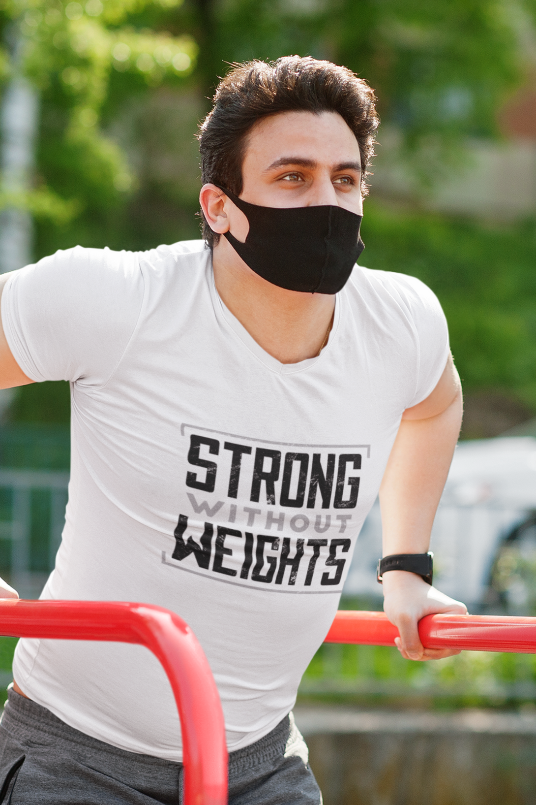 Strong Without Weights Printed T-Shirt For Men - WowWaves - 4
