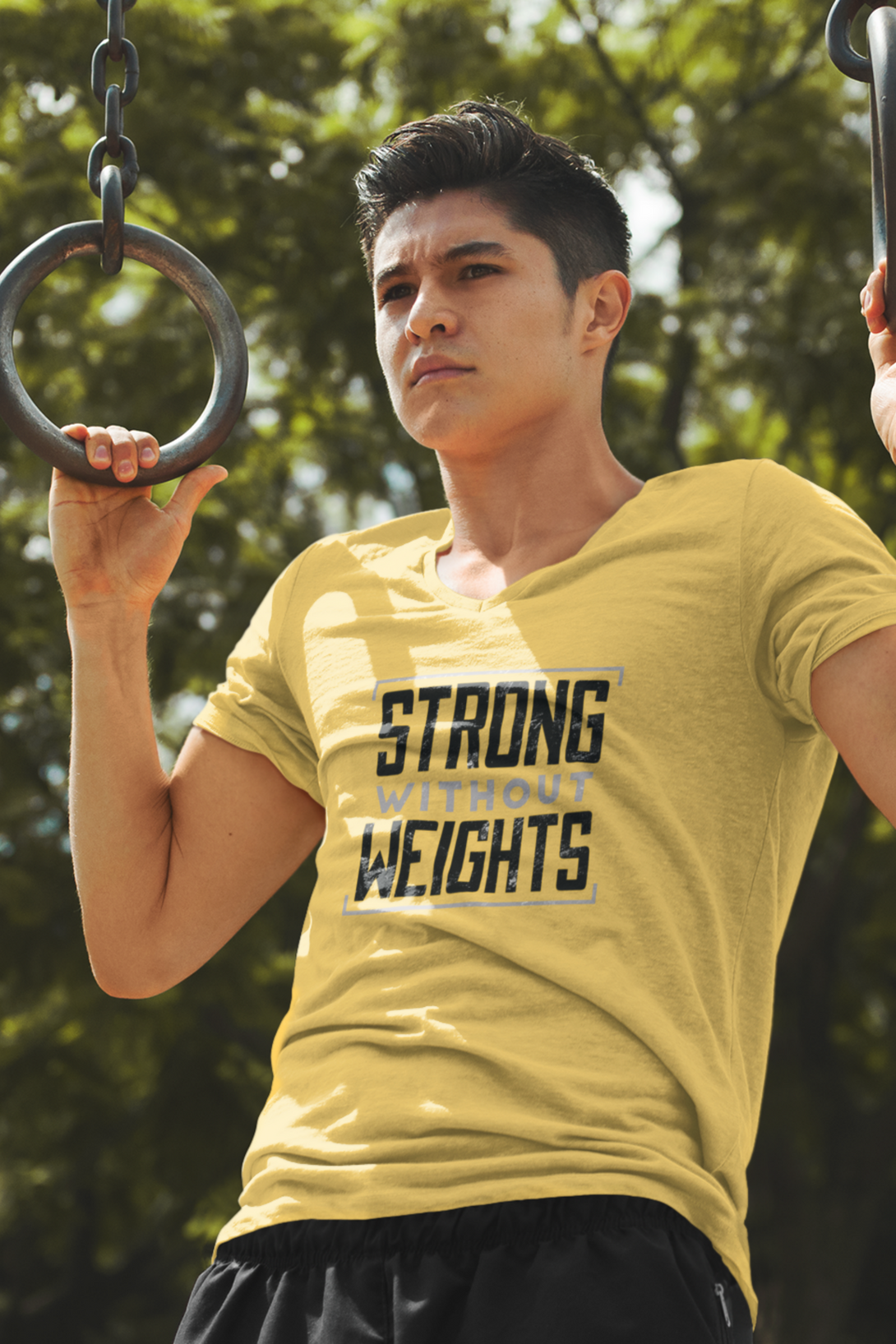 Strong Without Weights Printed T-Shirt For Men - WowWaves - 2