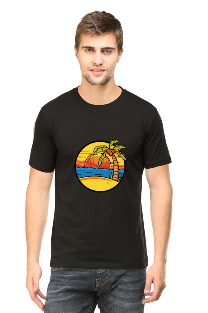Summer Beach Sunset Printed T-Shirt For Men - WowWaves - 10