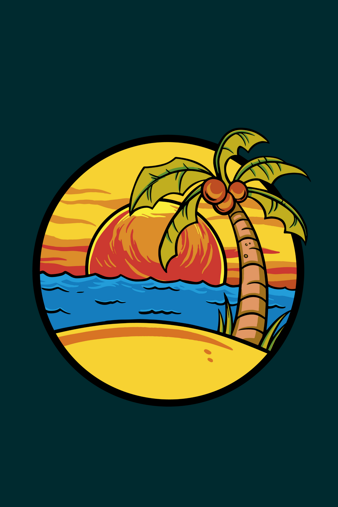 Summer Beach Sunset Printed T-Shirt For Men - WowWaves - 1