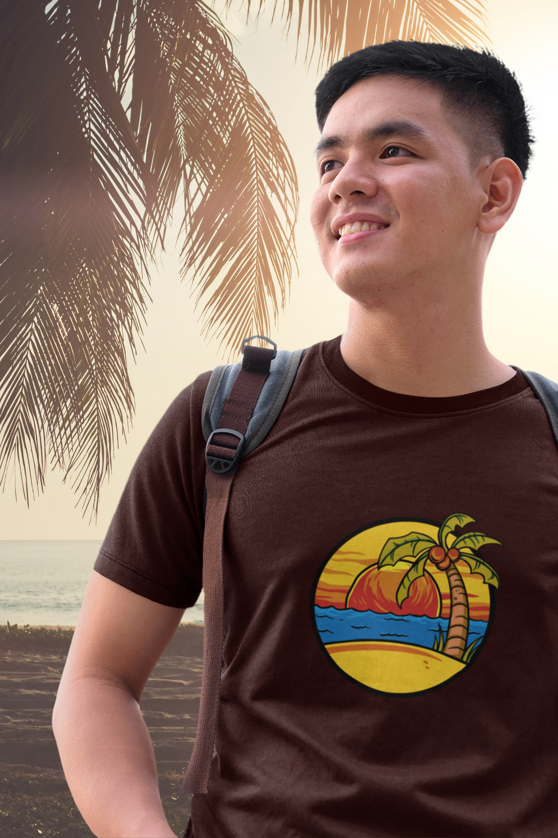 Summer Beach Sunset Printed T-Shirt For Men - WowWaves - 4