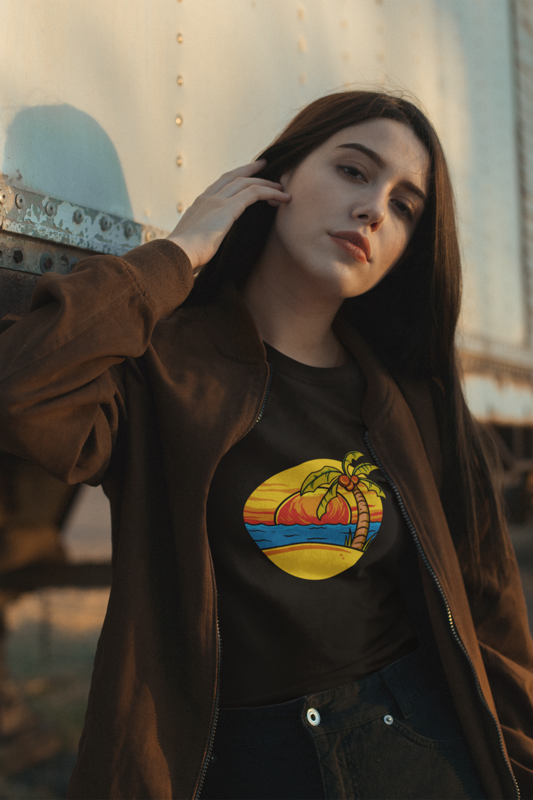 Summer Beach Sunset Printed T-Shirt For Women - WowWaves - 2