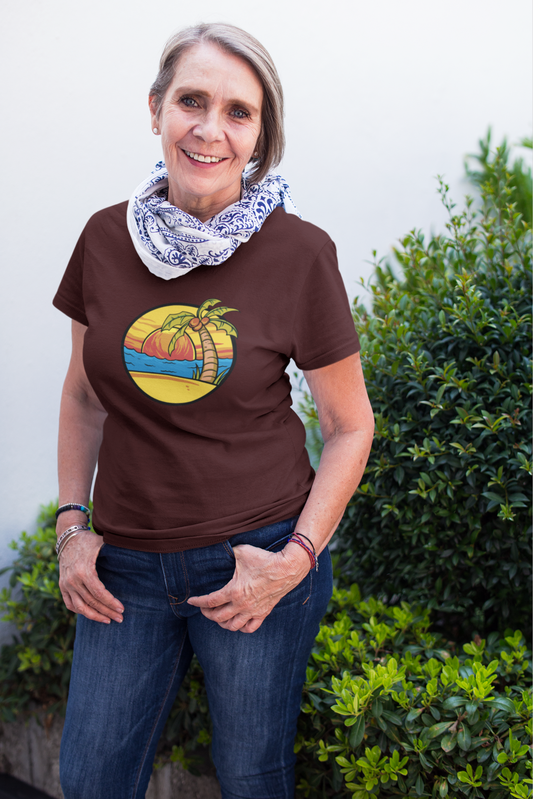 Summer Beach Sunset Printed T-Shirt For Women - WowWaves - 4