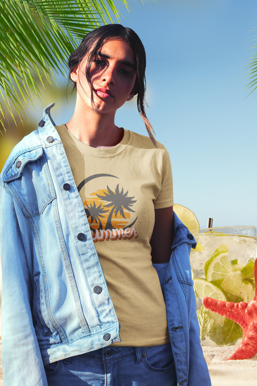 Summer Beach Vibes Printed T-Shirt For Women - WowWaves - 7