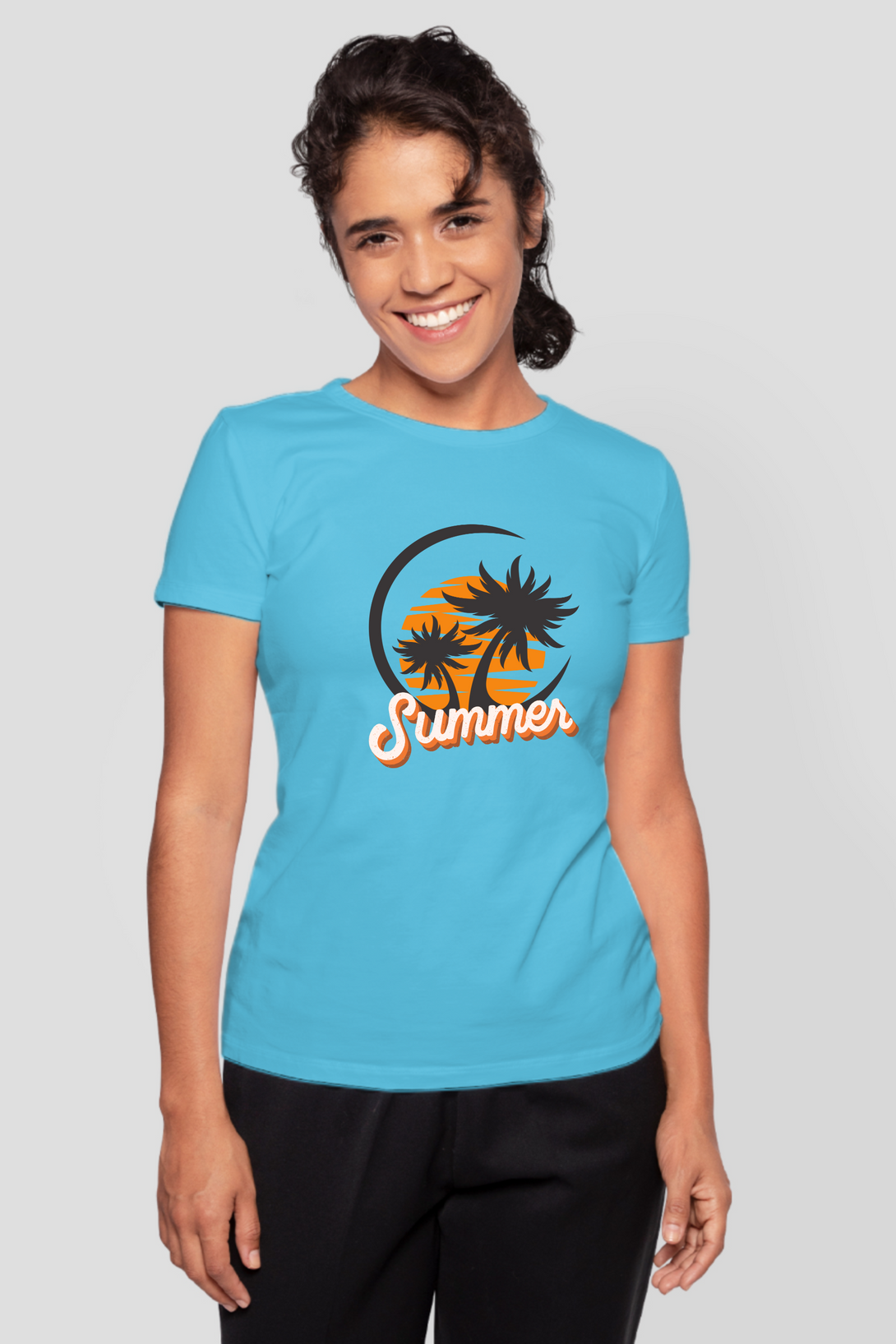 Summer Beach Vibes Printed T-Shirt For Women - WowWaves - 12