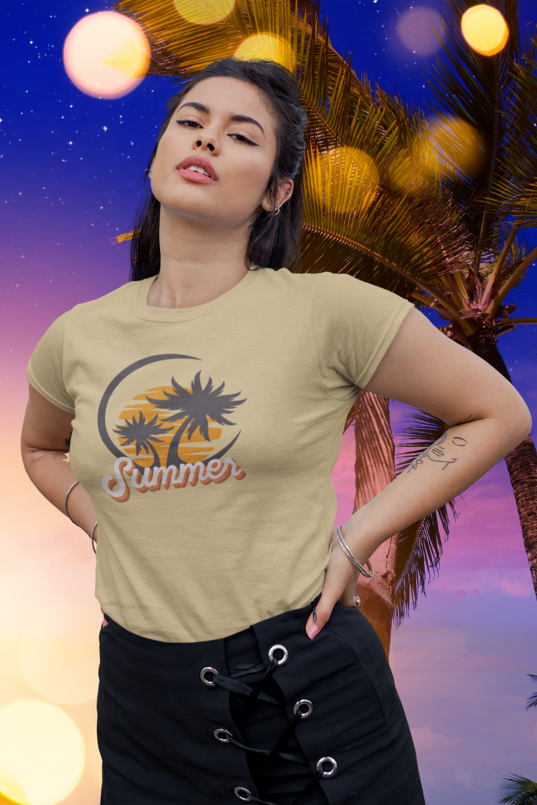 Summer Beach Vibes Printed T-Shirt For Women - WowWaves - 5