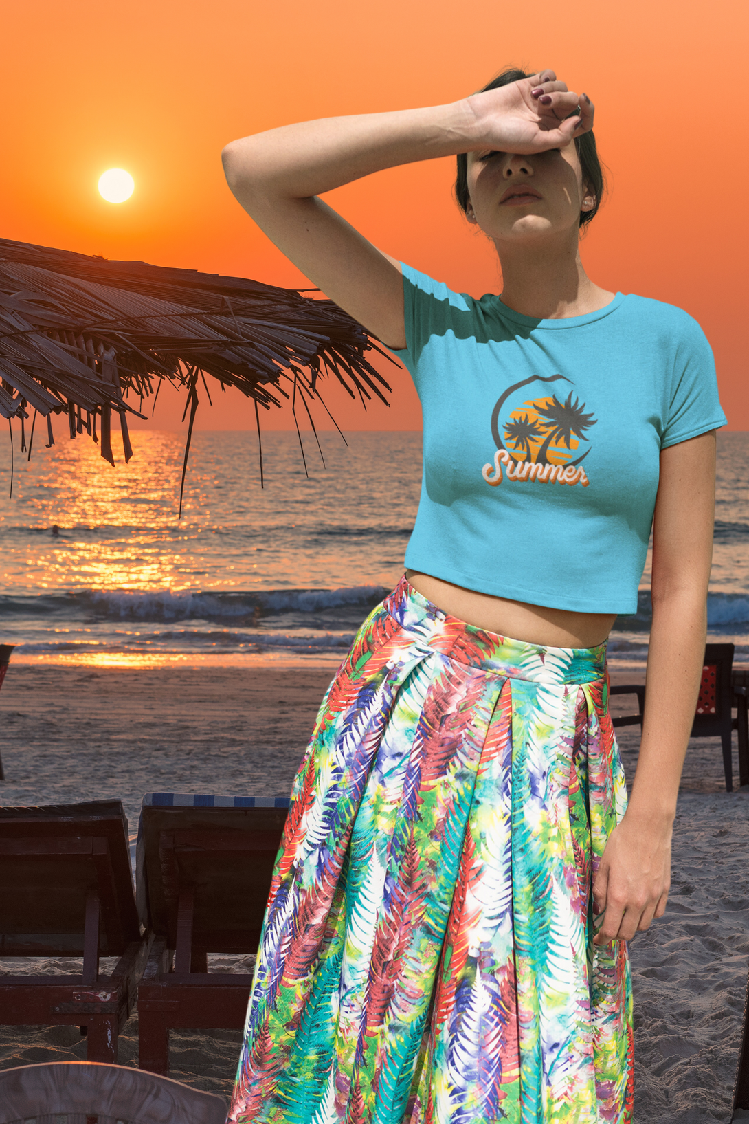 Summer Beach Vibes Printed T-Shirt For Women - WowWaves - 9