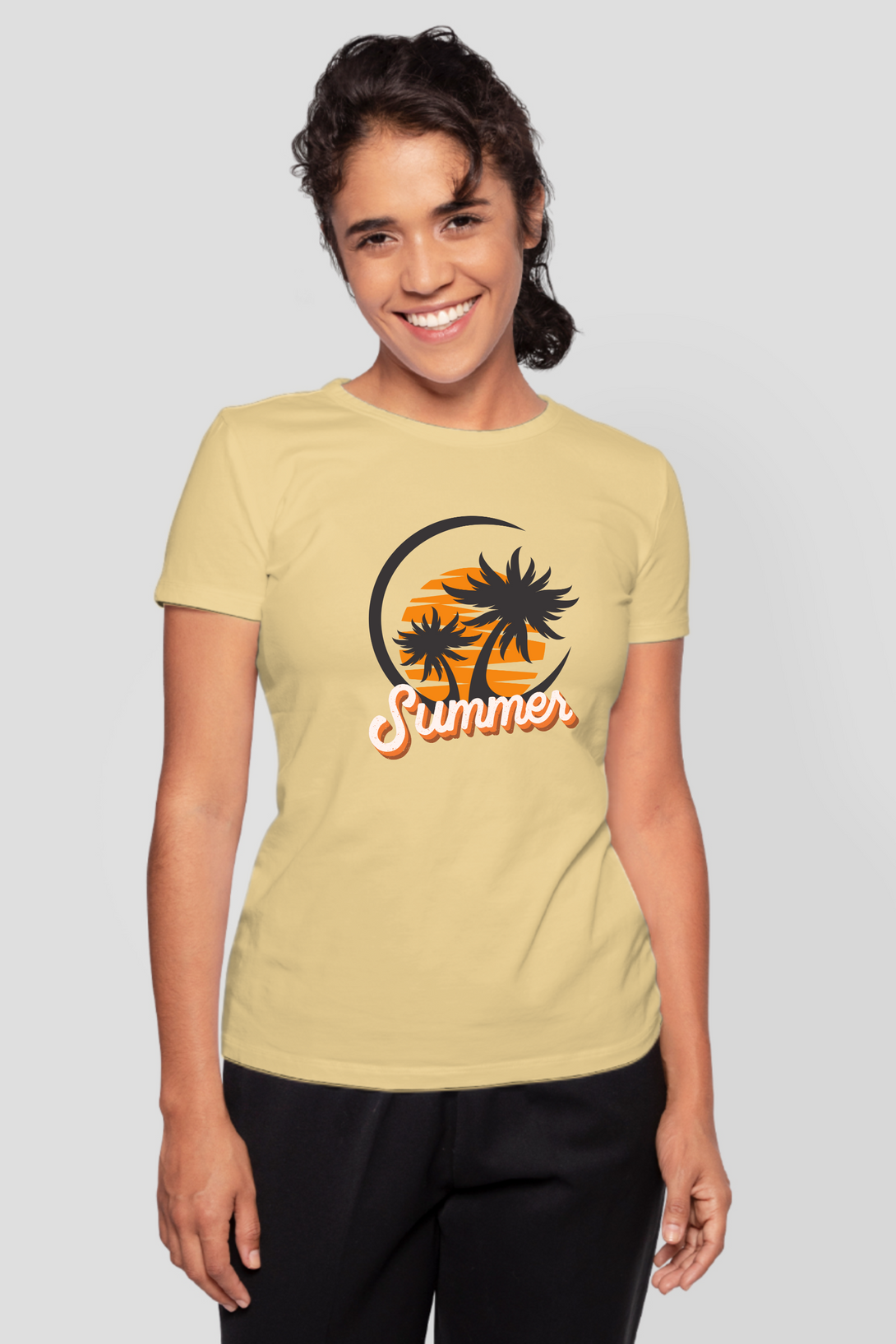 Summer Beach Vibes Printed T-Shirt For Women - WowWaves - 15