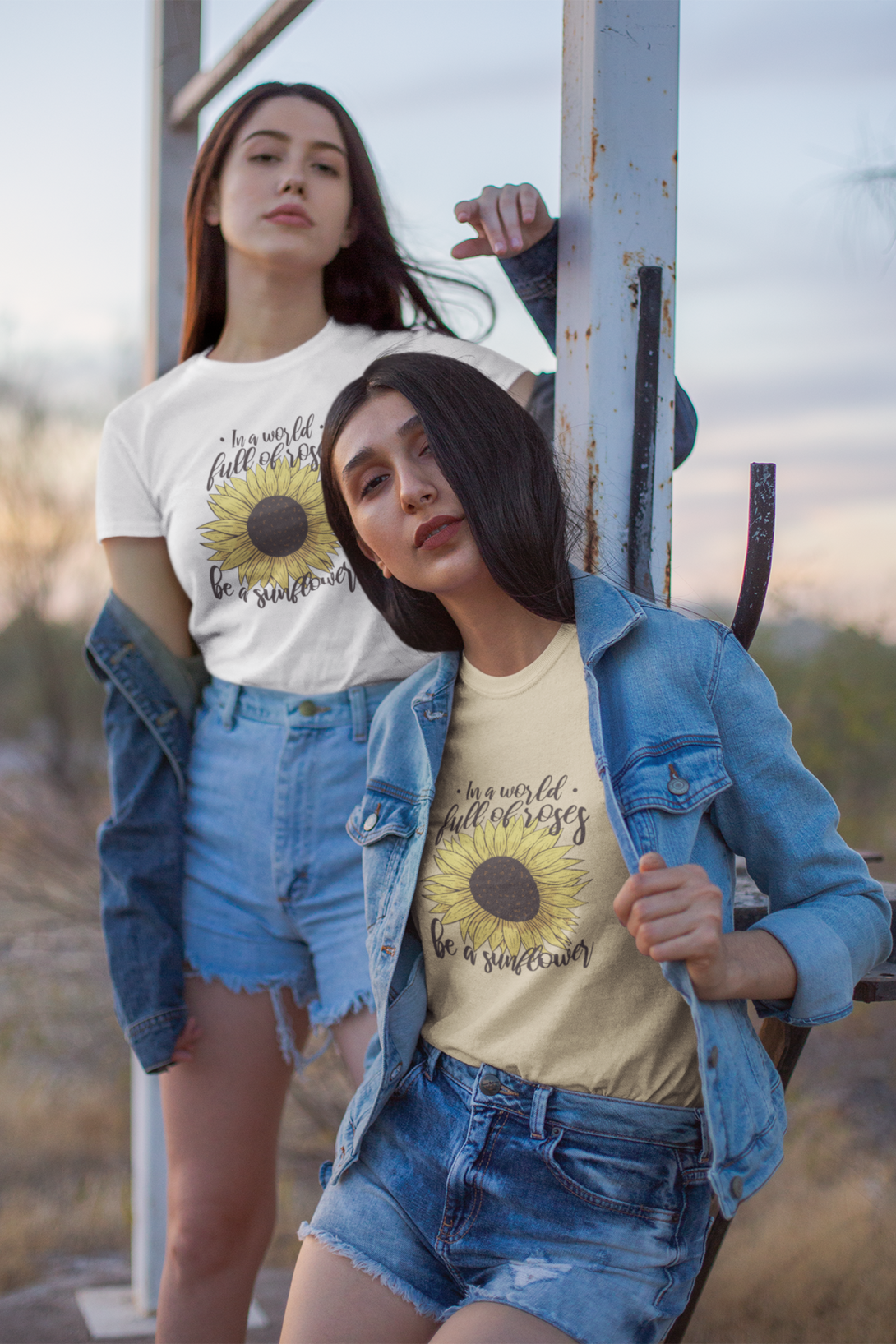 Sunflower Power Printed T-Shirt For Women - WowWaves - 7