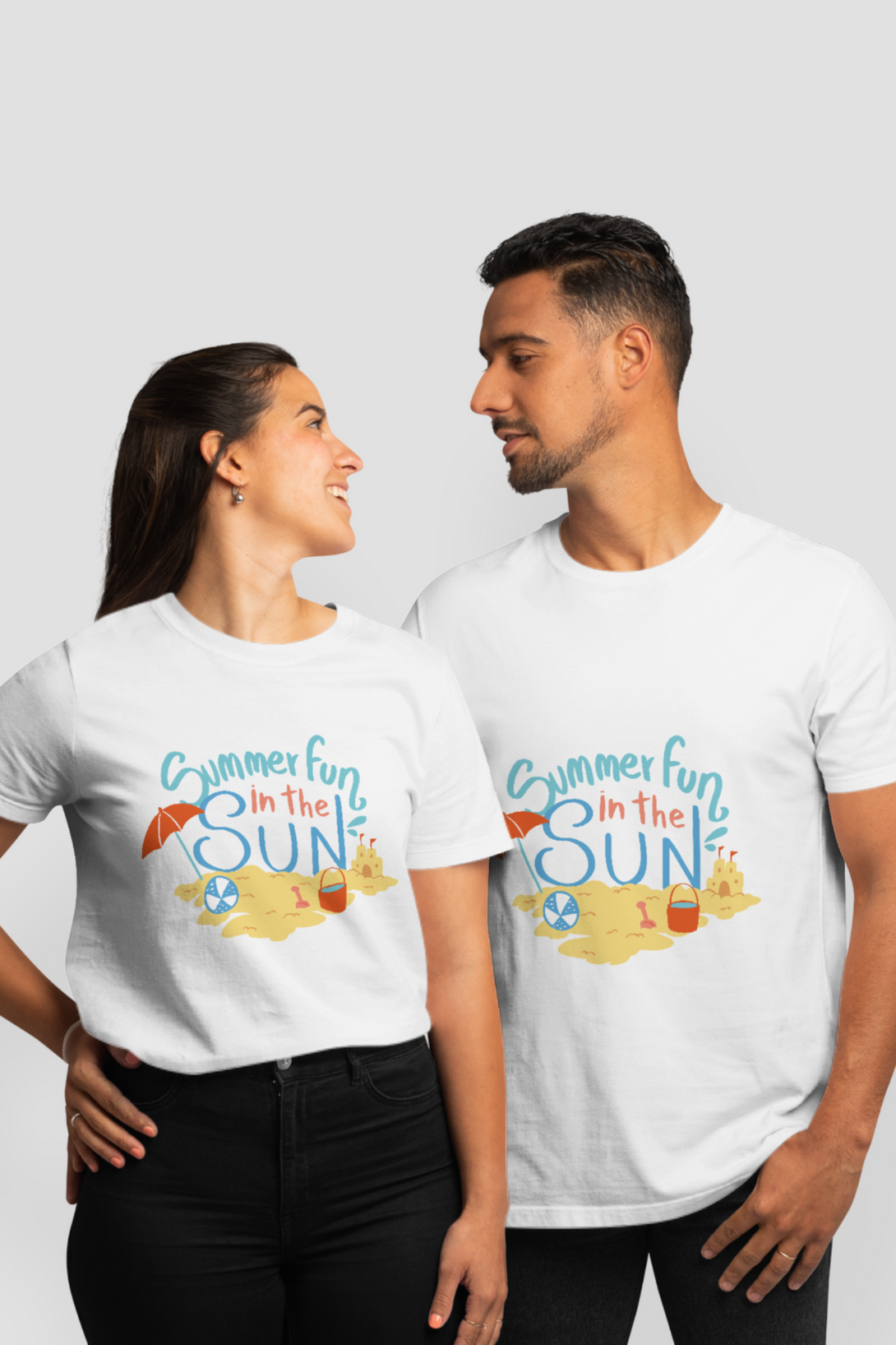 Summer Fun In The Sun White Printed T-Shirt For Women - WowWaves - 5