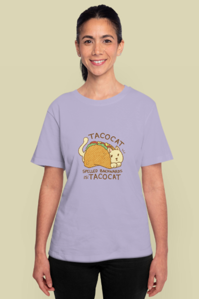Cat In Taco Printed T-Shirt For Women - WowWaves - 10
