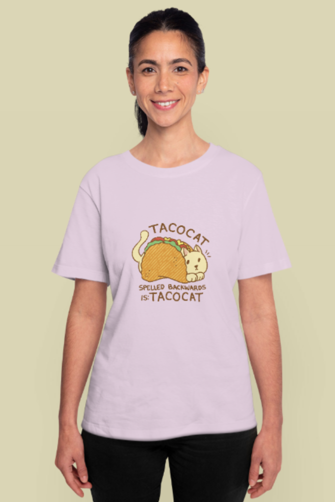Cat In Taco Printed T-Shirt For Women - WowWaves - 6