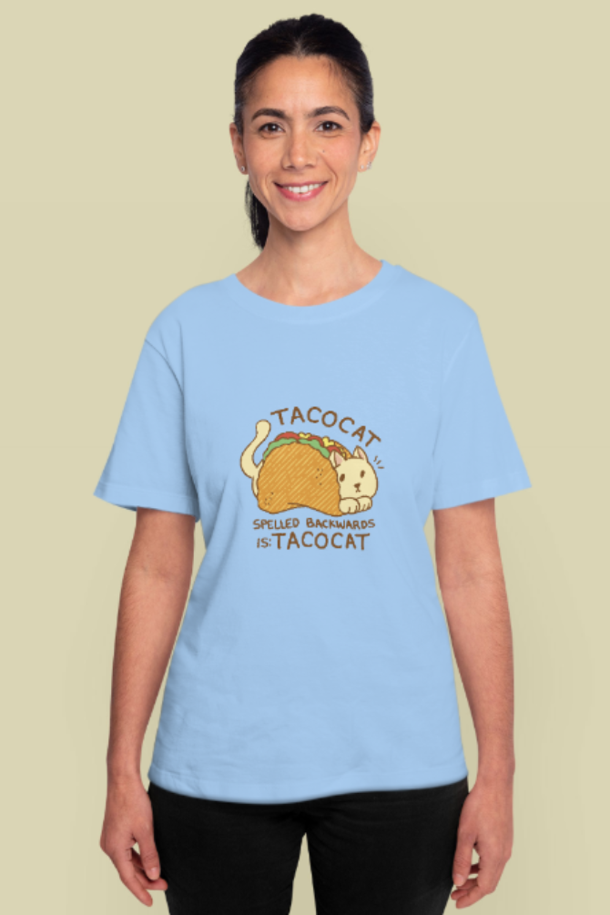 Cat In Taco Printed T-Shirt For Women - WowWaves - 9