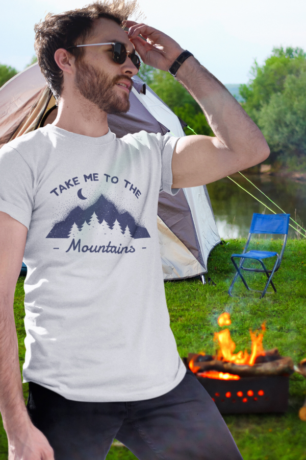 Take Me To The Mountains Printed T-Shirt For Men - WowWaves