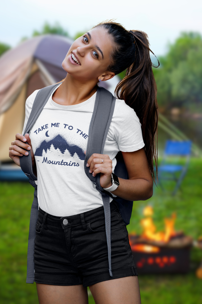 Take Me To The Mountains Printed T-Shirt For Women - WowWaves - 2