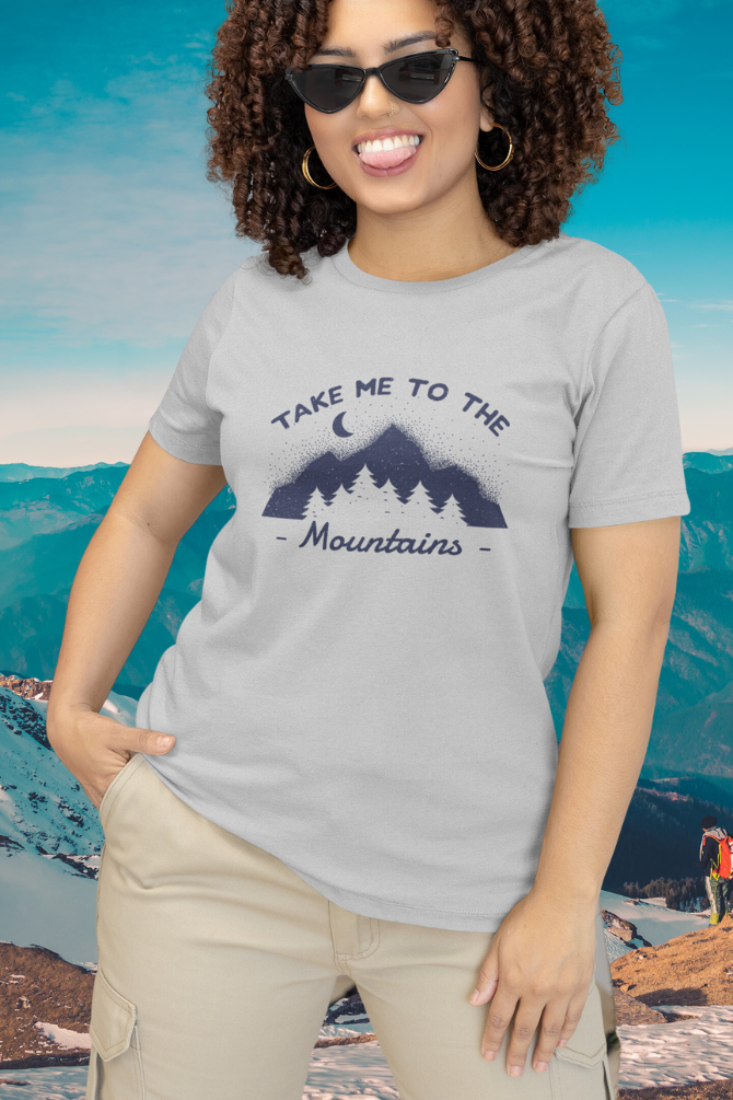 Take Me To The Mountains Printed T-Shirt For Women - WowWaves - 10