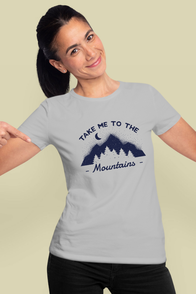 Take Me To The Mountains Printed T-Shirt For Women - WowWaves - 13