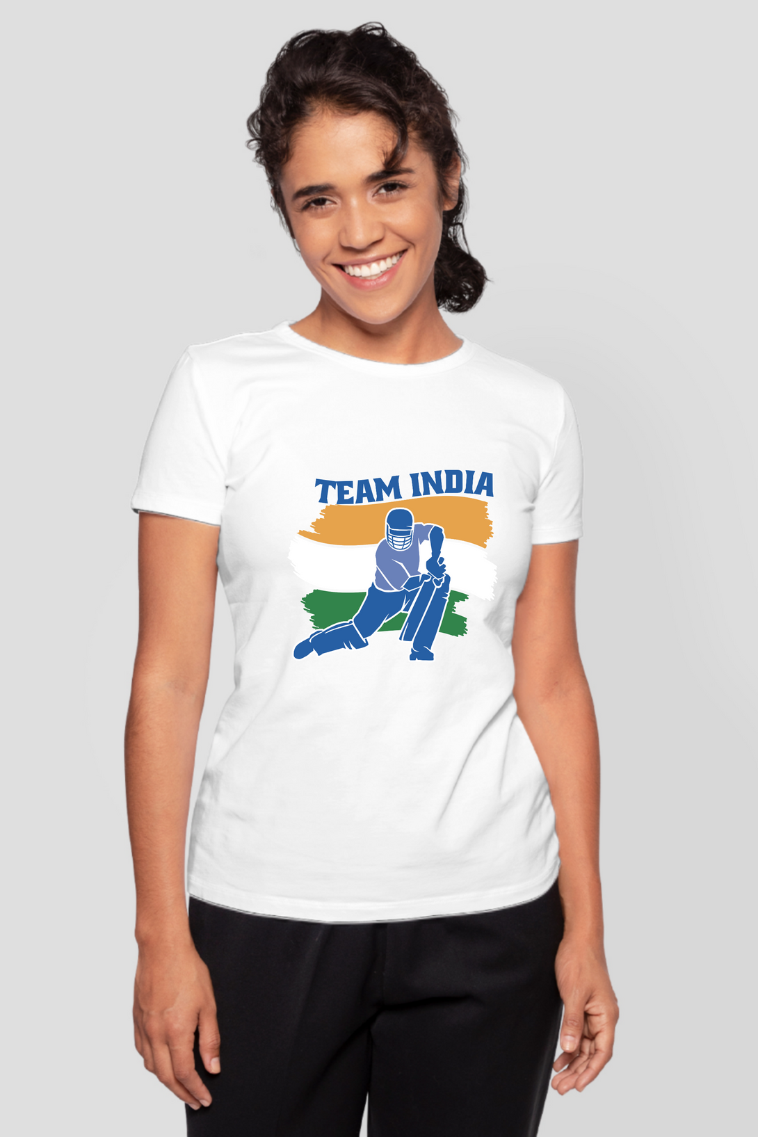 Buy Now Team India Cricket Printed T shirt for women Rs 488 at