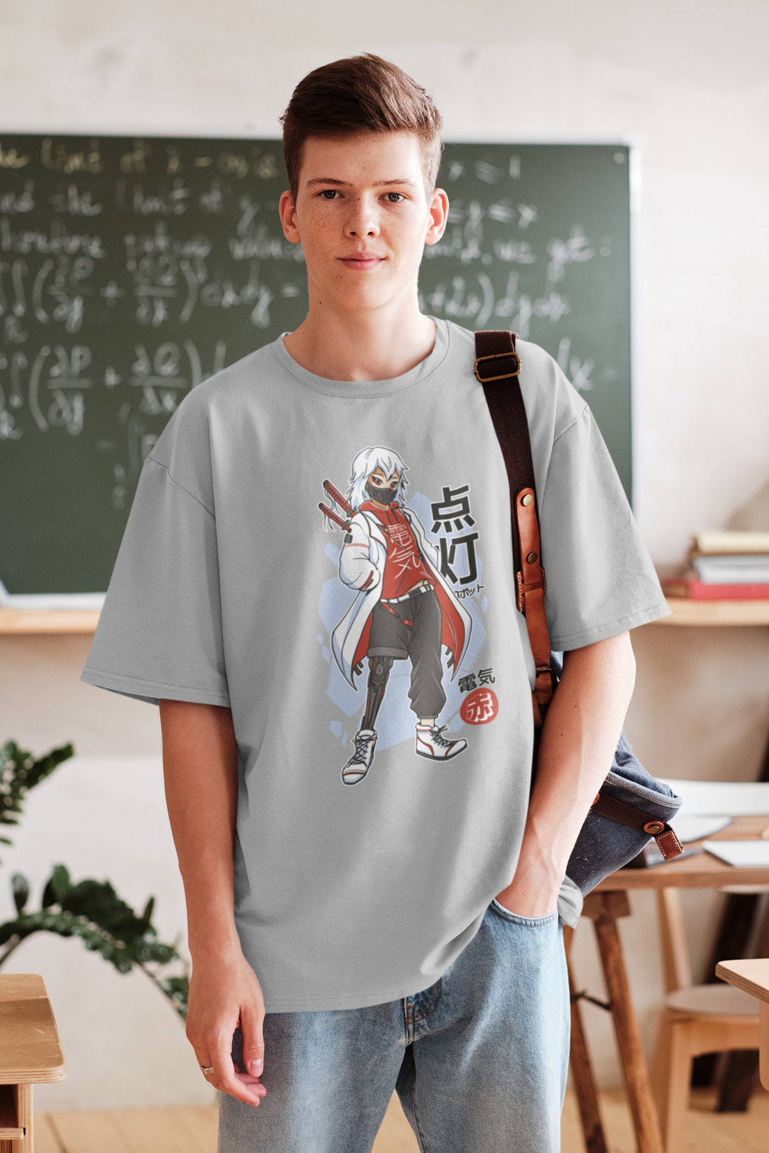 Anime Techwear Printed Oversized T Shirt For Men - WowWaves - 5