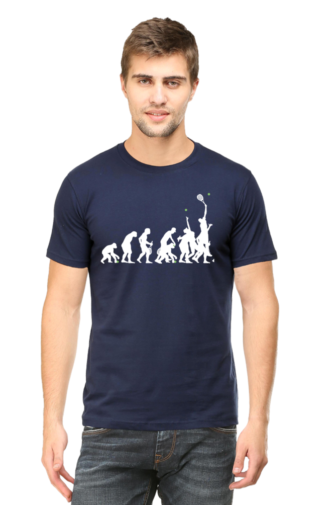 Tennis Evolution Printed T-Shirt For Men - WowWaves - 8