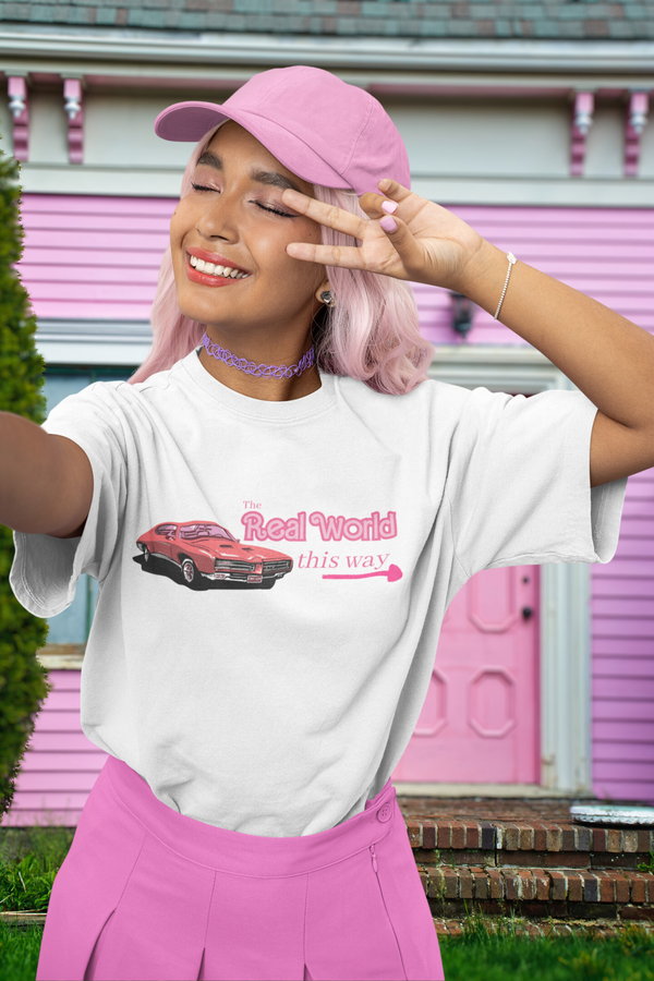 The Real World This Way Printed Oversized T-Shirt For Women - WowWaves