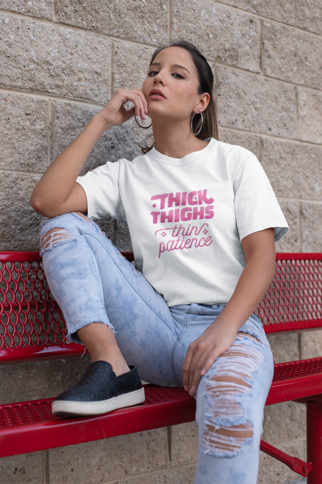 Thick Things Thin Patience Printed T-Shirt For Women - WowWaves - 3