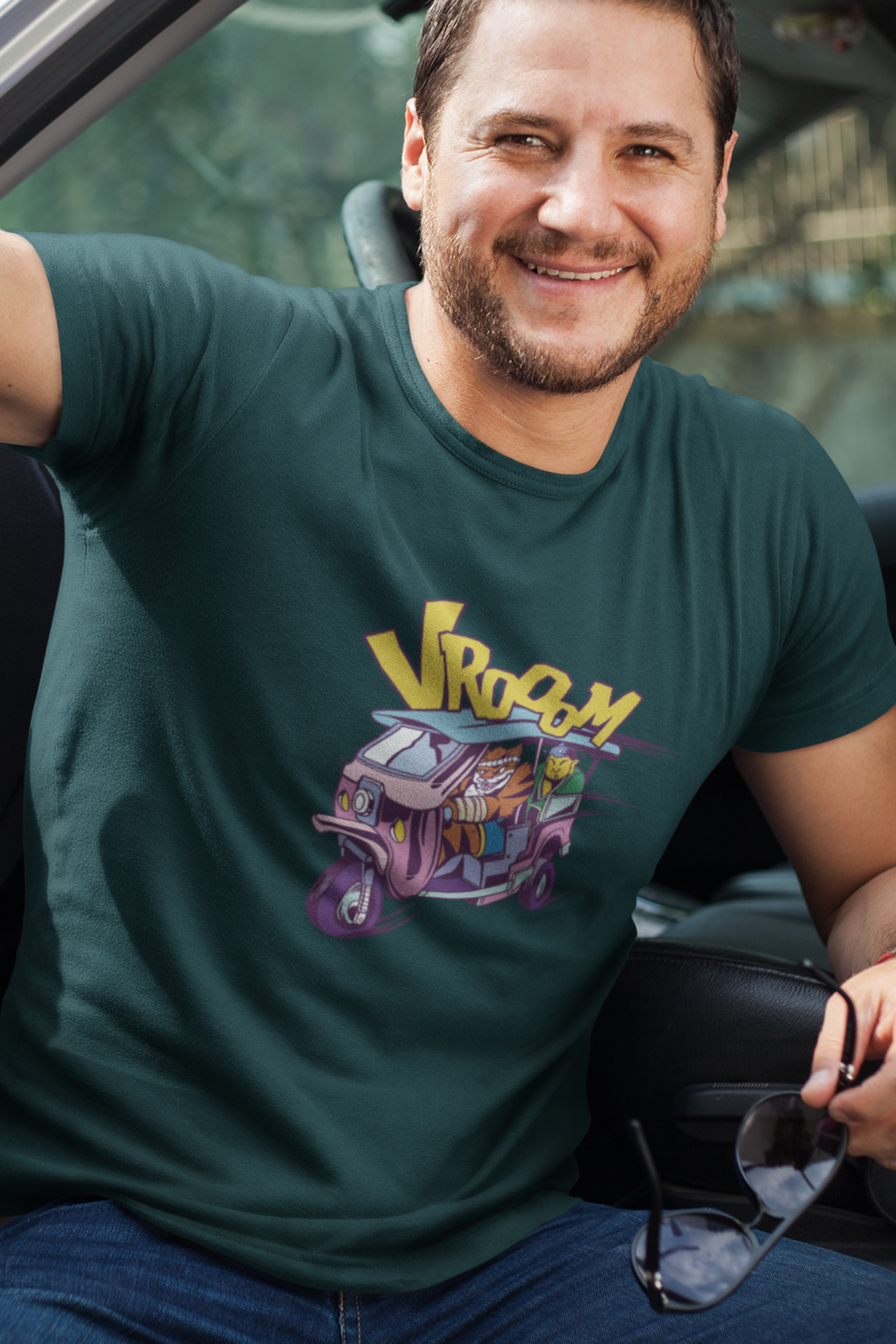 Tiger Rickshaw Printed T-Shirt For Men - WowWaves - 7