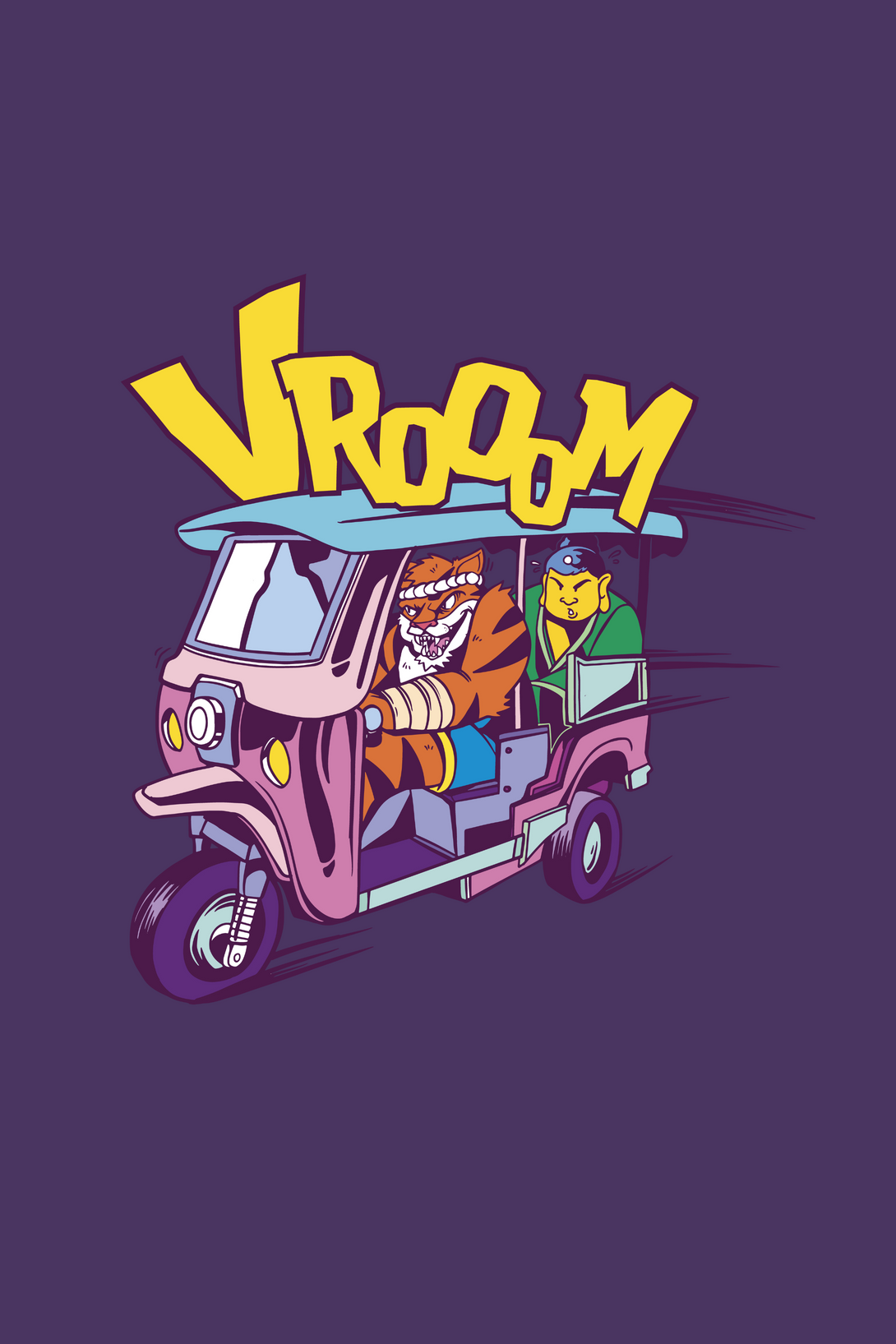 Tiger Rickshaw Printed T-Shirt For Men - WowWaves - 1