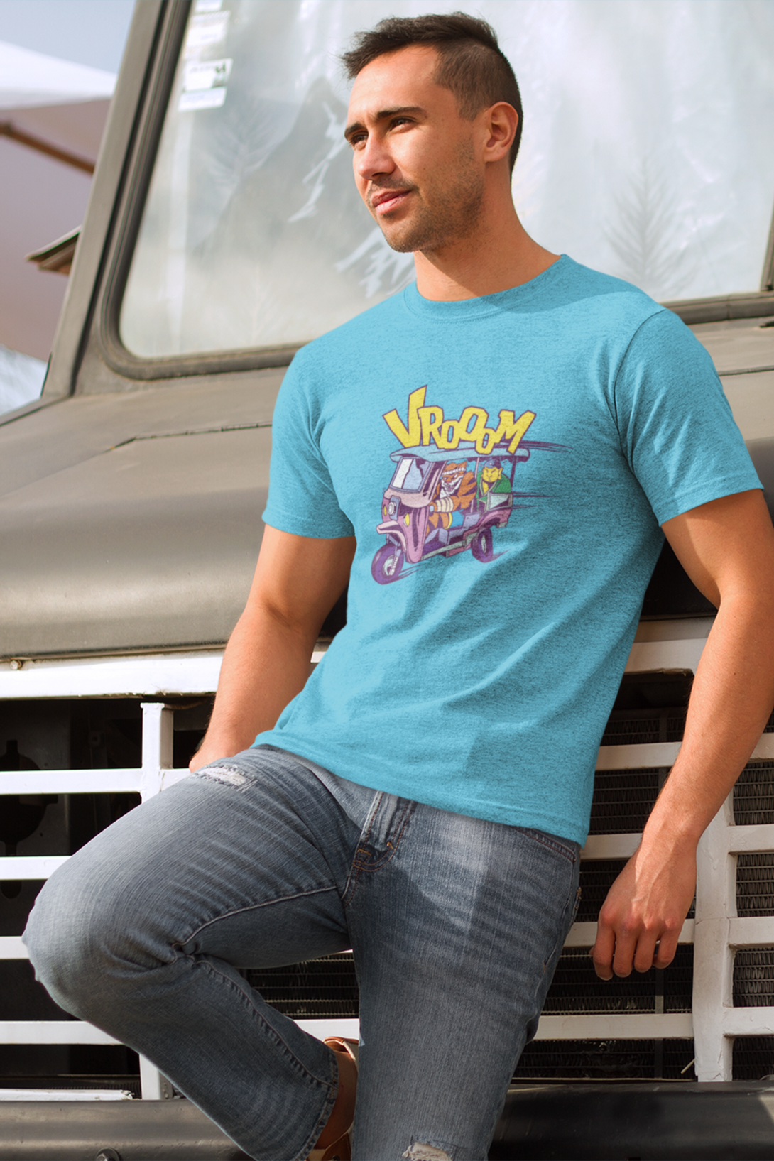 Tiger Rickshaw Printed T-Shirt For Men - WowWaves - 4