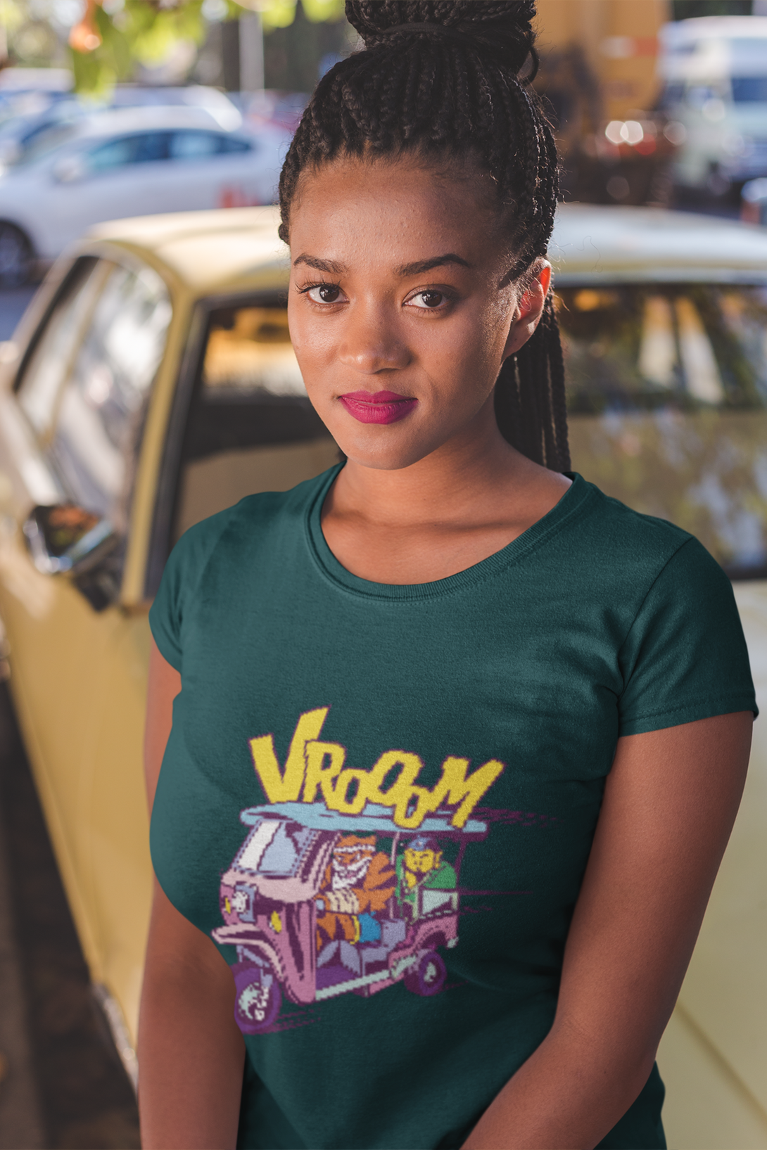 Tiger Rickshaw Printed T-Shirt For Women - WowWaves - 5