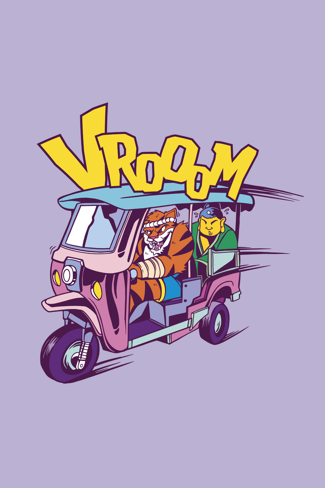 Tiger Rickshaw Printed T-Shirt For Women - WowWaves - 1