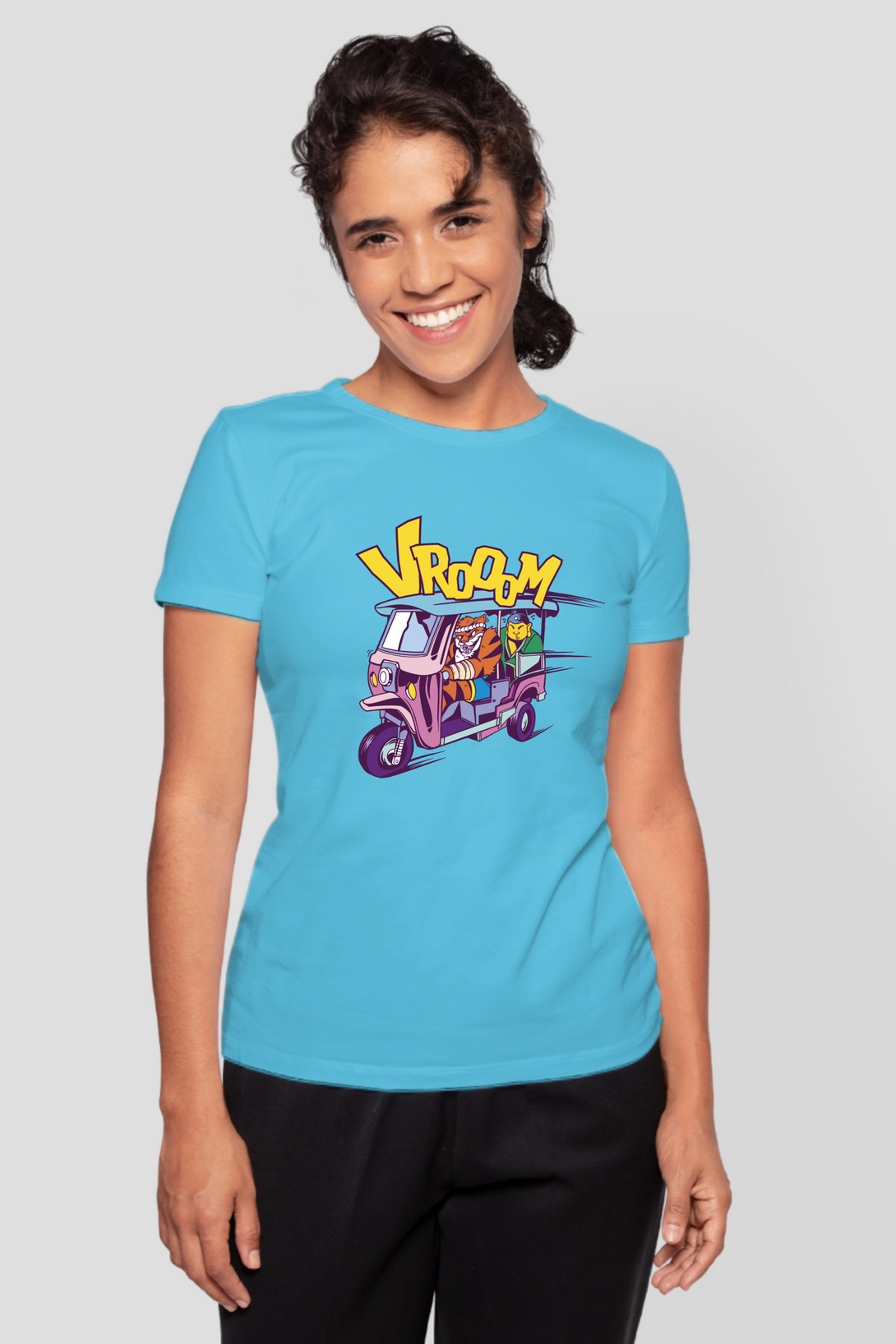 Tiger Rickshaw Printed T-Shirt For Women - WowWaves - 9