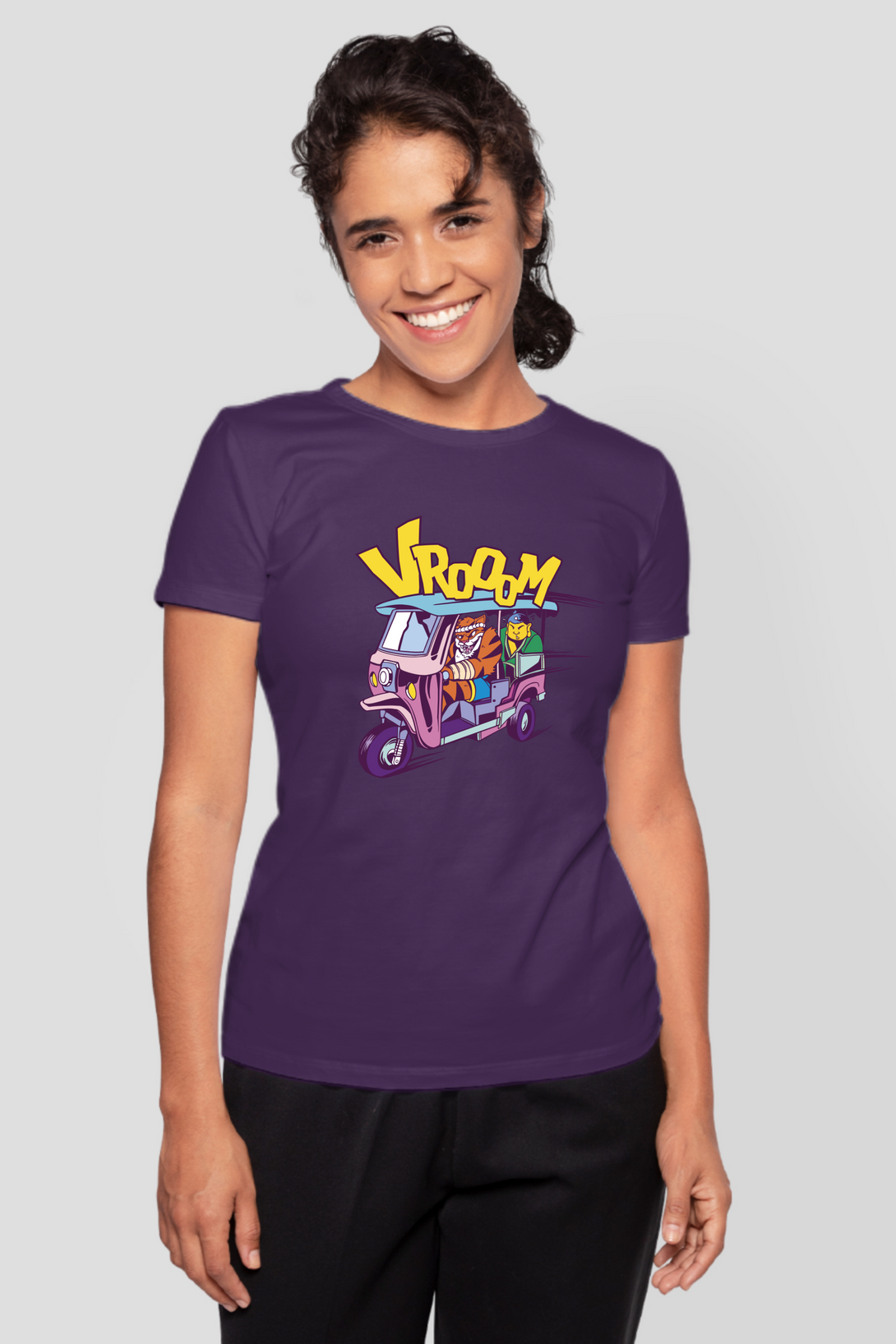 Tiger Rickshaw Printed T-Shirt For Women - WowWaves - 10