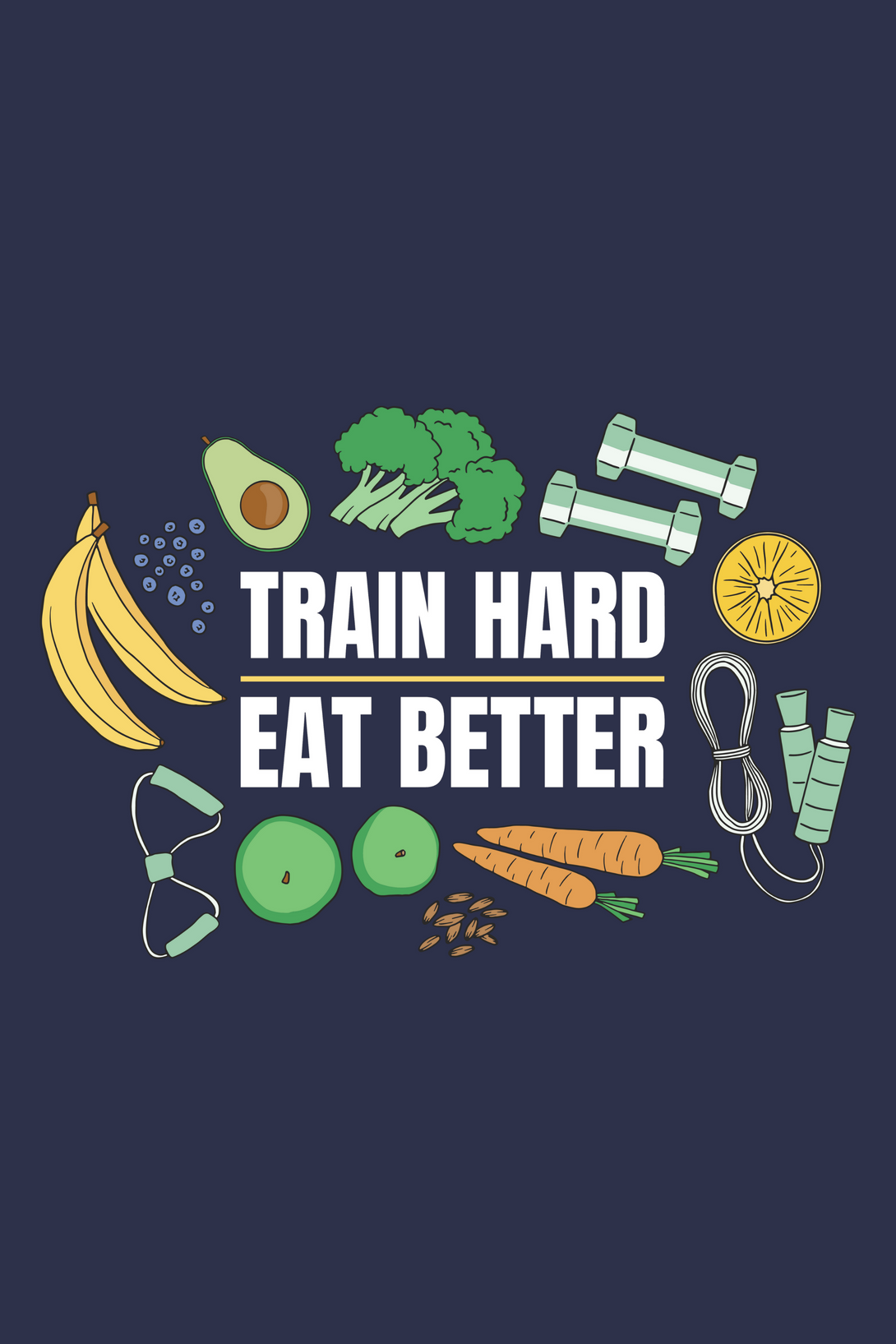 Train Hard, Eat Better Printed Scoop Neck T-Shirt For Women - WowWaves - 1