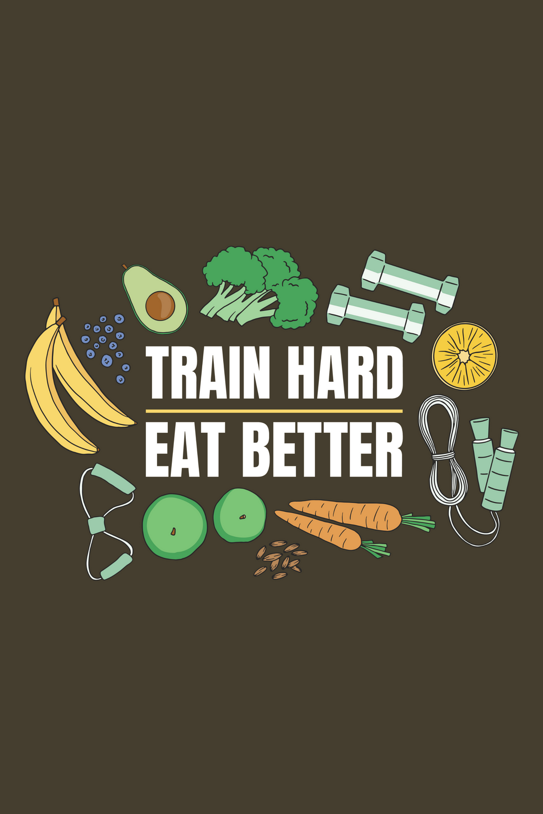 Train Hard, Eat Better Printed T-Shirt For Women - WowWaves - 1