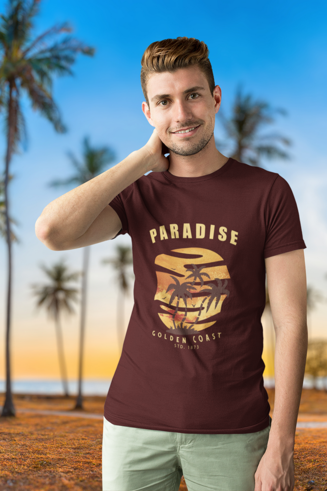 Tropical Paradise Printed T-Shirt For Men - WowWaves - 2